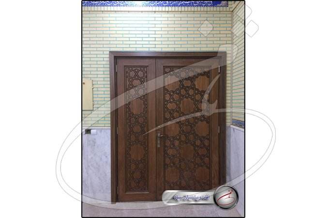 درب طرح معرق mdf  روکش چوب