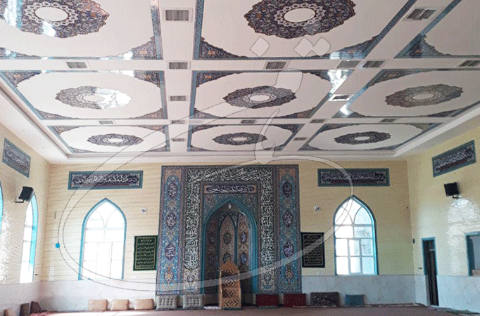 طراحی و اجرای سقف کناف (ترنج،لچکی،حاشیه)مسجد امام حسین (ع)